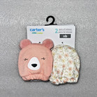 Carter s Child Of Mine Baby Girl Infant Pink Bear   Flower 2 Mittens Newborn New