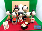 Japanese Handmade Wooden Kokeshi Doll Nativity Set Holy Family Christmas Decor