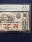 1861  10 The Bank Of The State Of South Carolina Note - Pmg Au 55 - Beautiful  