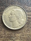 1952 France 50 Fifty Francs Rooster Xf Extremely Fine Actual Coin Tc8627 