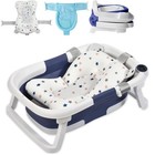 Baby Bath Tub Bathtub With Cushion Bath Net Blue
