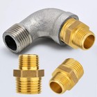 Brass Reducing Hex Nipple 1 2  To 3 8  Npt Male Pipe Fitting Adapters 2pcs