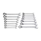 Sae metric 72-tooth Reversible Combination Ratcheting Wrench Tool Set  14-piece 