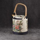 Japanese Royal Satsuma Teapot Floral With Blue And Gold Border Vintage
