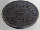 1864 Nova Scotia Canada Half Cent Circulated Km 7 Bronze Victoria Coin V299
