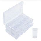 24 Pcs Coin Storage Tubes With Lid - Round Plastic Holders For Cent  Nickel  Dim