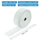 Fiberglass Exhaust Wrap Tape 2 x50  White Header Heat Wrap With 4 Stainless Ties