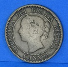 1859 Victoria Large One Cent Penny Canadian Coin Wide 9 Over 8 Rare Variety