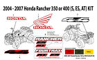 2004 2005 2006 2007 Honda Rancher 350 400 Es At Decal Sticker Graphic Marks Kit