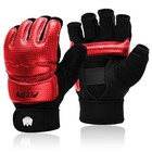  Half Mitts Mma Ufc Training Boxing Punch Bag Martial Arts Gloves Large Red