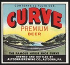 Vintage Label Curve Premium Beer Horse Shoe Curve Train Altoona Brewing Pa Nrmt 
