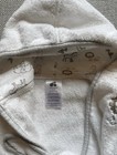 Just Born Hooded Baby Bath Robe White Unisex Safari Animal Embroidery 0-9m