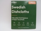Febu Swedish Dishcloths 5 Pack Non-scratch  Reusable Paper Towels Washable