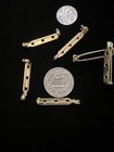 Vintage Pin Backs Brass Hinged And Locking For Jewelry  Quality  6 Pieces Nos