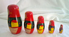 Matryoshka Peasant Russian Nesting Dolls Set Of 5 Pieces Hand Painted Vintage