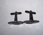 Modernist- Sterling Silver Medallion Coin Cufflinks   Makers Mark