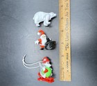Kinder Joy Surprise Christmas Toys  Lot Of 3 Santa  Polar Bear   Wolf W stocking