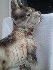 Antique Cast Iron French Bulldog Doorstop Heavy Rustic Patina Frenchie Figural