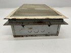 1 Vtg Mcm Art Metal Co Industrial Recessed Square Light Fixture Glass Shade  b