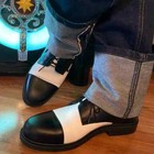 Handcrafted Black And White Vintage Style Shoes  Swing Shoes - Real Leather  Men