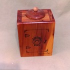 Vintage Cedar Wood  savings Bank  Souvenir From Newport  Oregon Handcrafted 