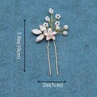 Crystal Bride Wedding Hair Pins Flower Bridal Head Piece Pearl Hair Accessori   