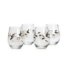Winterberry 20oz Stemless Wine Glass Set Of 4 Holiday Entertaining Glassware New