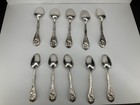 Lot Of 10 William Rogers Silverplate  carnation  Pattern Soup And Teaspoons
