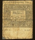 1776 Connecticut American Revolution Shilling Colonial Currency Bank Note Ct-194