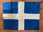 Beautiful Very Old   Vintage Greek Cross Flag 65 Cm X 84 Cm 1960s