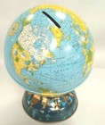 1960s Ohio Art 5  Tin Litho Globe Bank W john Glen s Orbital Flight-zodiac Base 