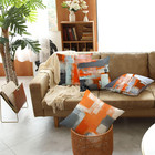 Orange Black Grey Throw Pillow Covers 18x18 Set Of 4 Decorative Cushion Cover Wh