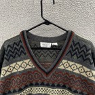 Vintage Sears Sweater Mens 3xl Gray Geometric Grandpa Knit Pullover 90s