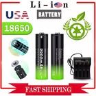 3 7v Rechargeable Button Top Li-ion Batteries  9900mah  4slot Usb Charger Lot
