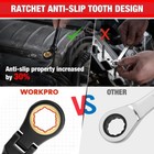 Workpro 8pc Flex Head Ratcheting Wrench Set Sae 5 16-3 4  Anti-slip Set 72-teeth
