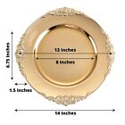 6 Pcs 13  Round With Embossed Rim Charger Plates Wedding Table Top Decorations
