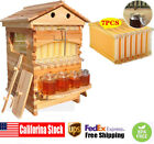 7 Pcs Auto Shedding Honey Hive Beehive Frames beekeeping Brood Cedarwood Box