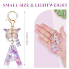  Initial Letter Keychains For Women Cute Purple Keychain With Tassel  Purple S