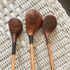 Antique Hickory Wood Shaft Golf 3 Woods Clubs