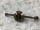 Vintage Jewelry Gold Anchor On Blue With Red Crown And Gold Laurels Pin