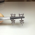 3 00ct Round Cut Natural Diamond Solid 14k White Gold Luxury Stud Earring