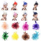 Women Fascinator Hat Feather Flower Headband Wedding Party  Corsage Hair Clip Us