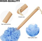 Back Scrubber For Shower   Body  Long Handle Bath Brush With Loofah Sponge