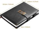 Black Journal With Lock  Refillable Faux Leather Lock Diary Notebook Planner