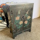 Vintage Chinese Black Hand Carved Cabinet