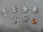 Vintage 6 Silver Tone Metal Filigree Jewelry Flower Shaped Disks