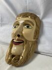 Vintage Mexican Carved Wood Lacquer Man Folk Art Dance Mask Antique Rare
