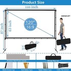 Projector Screen With Stand 120 Inch Foldable Portable Movie Screen 16 9
