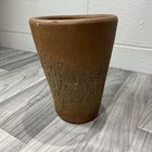 Vintage Ceramic Vase Textured Rough Surface 10 5    Tall Brown Pottery Planter Pot