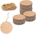 200 Pcs Kraft Scalloped Paper Gift Tags With 100 Feet Natural Jute Twine Stri   
